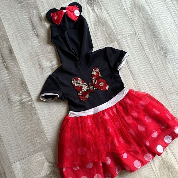 Minnie Mouse Hooded Sequins Tutu Dress XS 4/5 - Picture 1 of 6